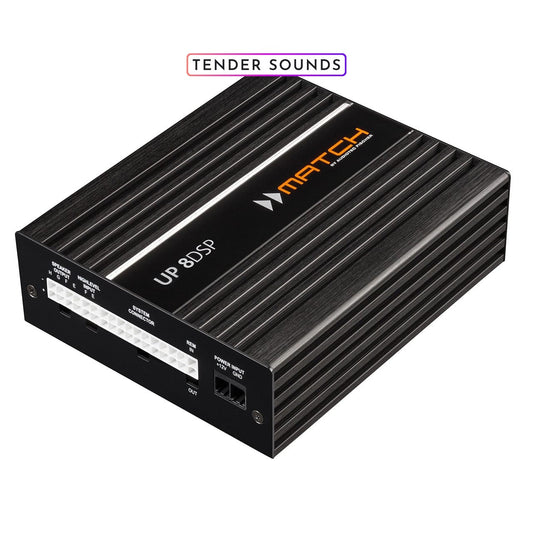 Match up8bmw 8-channel Plug & Play upgrade amplifier with integrated 9-channel DSP BMW version