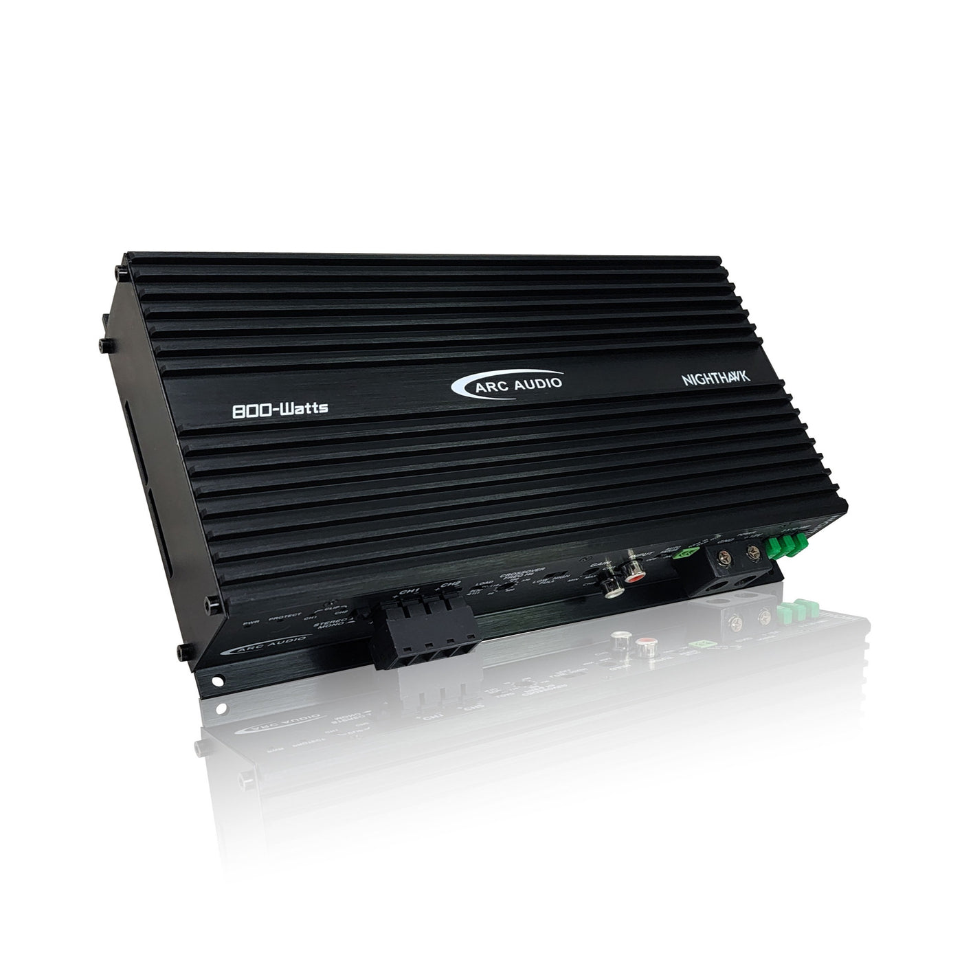 ARC Audio Nighthawk two-channel amplifier front angle view