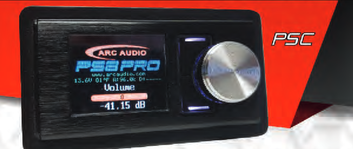 ARC Audio PSC DSP controller with colour OLED display and rotary control