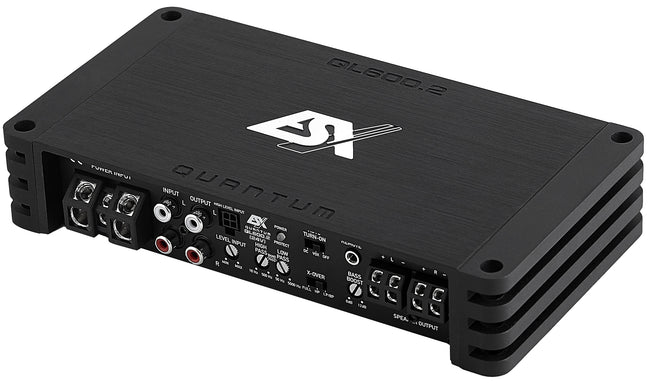 ESX QL600.2-24V 2-channel Class D amplifier right-angle image