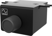 Wavtech linkRC remote, front angle view w tabs, 300dpi to scale