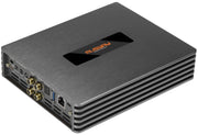 Included MUSWAY M6v4-512K DSP amplifier — vehicle adapter not pictured