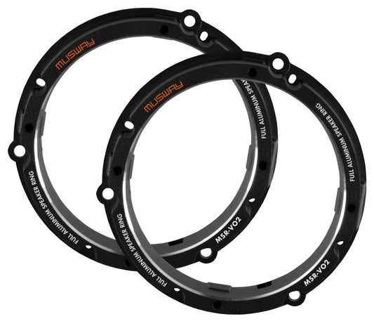 Musway MSR-VO2 - 16,5 CM ALUMINUM ADAPTER RINGS (1 PAIR/3+4-HOLE) FOR VOLKSWAGEN/SEAT/SKODA