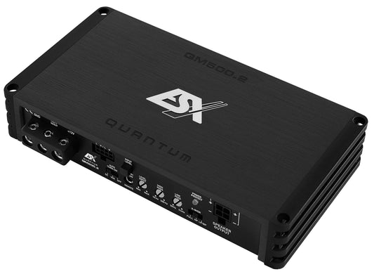 ESX QM500.2 2-channel Class D mini amplifier right-angle
