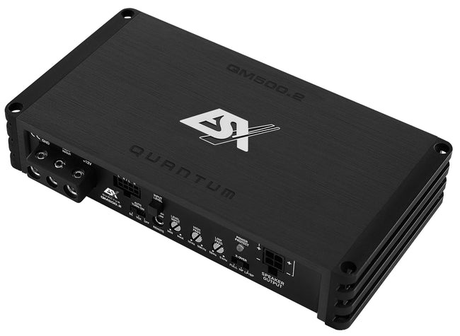 ESX QM500.2 2-channel Class D mini amplifier right-angle