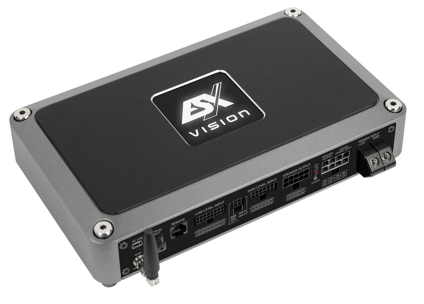 ESX Vision 7ch DSP amp 5x100w + 2x200w @ 2ohm for subs with ISO Harness