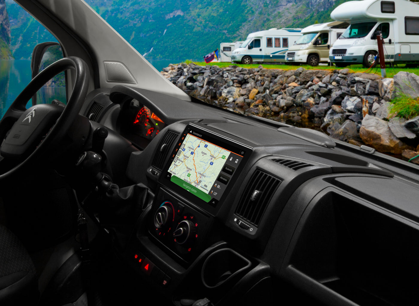 ESX VNC1045-A61 10.1-inch naviceiver front and interior